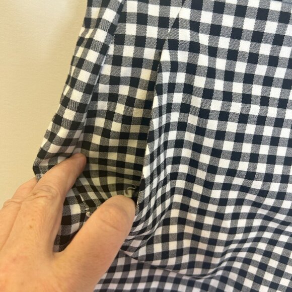 Zara Woman Black White Gingham Floral Shorts Hot Pants Embroidery Sz L High Rise - Picture 5 of 8